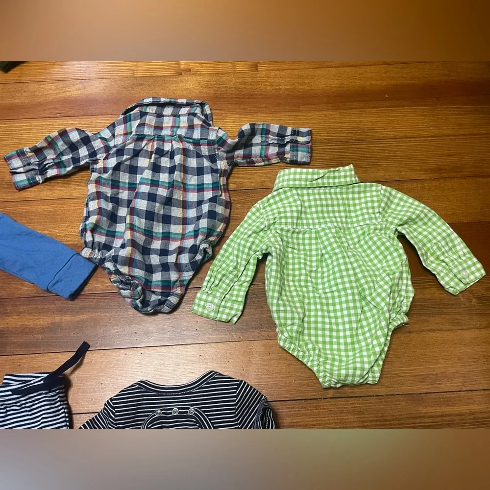 GAP Baby 10 Piece Clothing Set - Blue, Green, Navy Size 3-6 Months